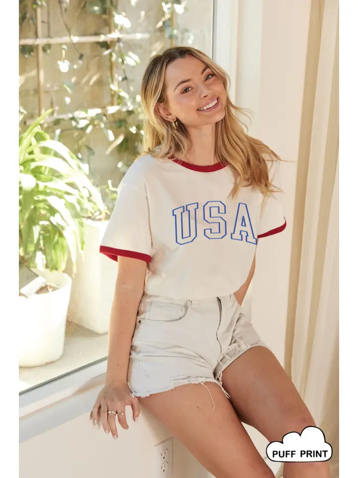 USA Graphic Ringer Tee | Women