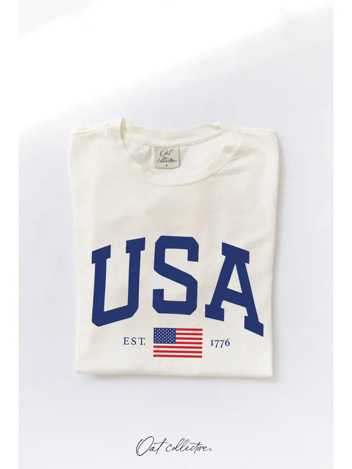 USA Est. 1776 Mineral Graphic Tee | Off-White
