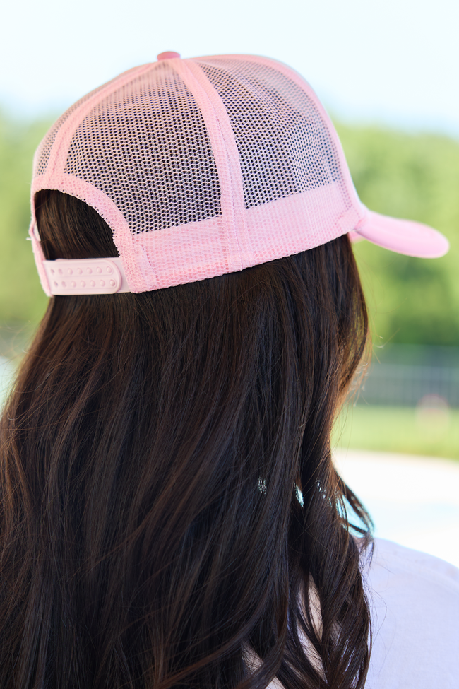 Mahj Multi White/Pink Embroidered Trucker Hat