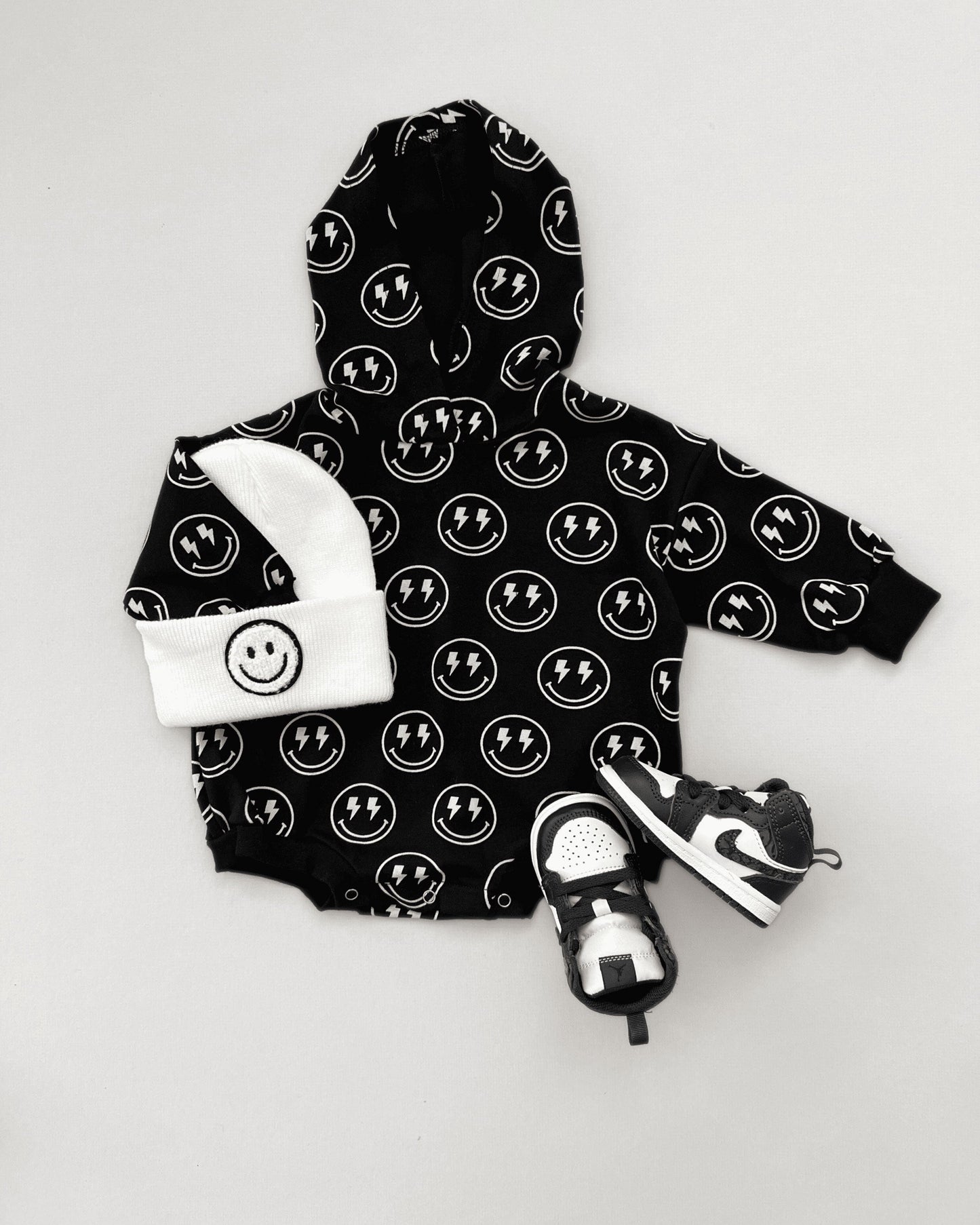 Hooded Bubble Romper | Electric Smiley