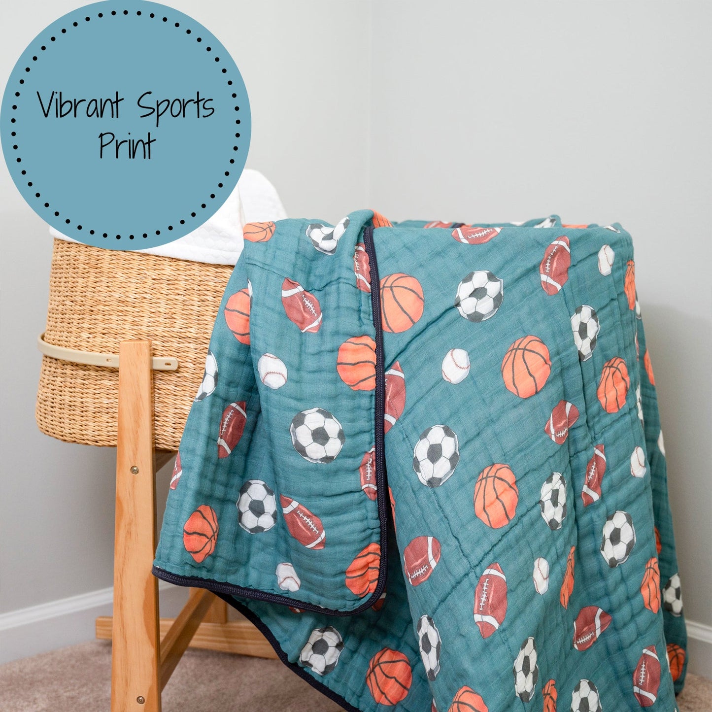 Sports Muslin Baby Blanket