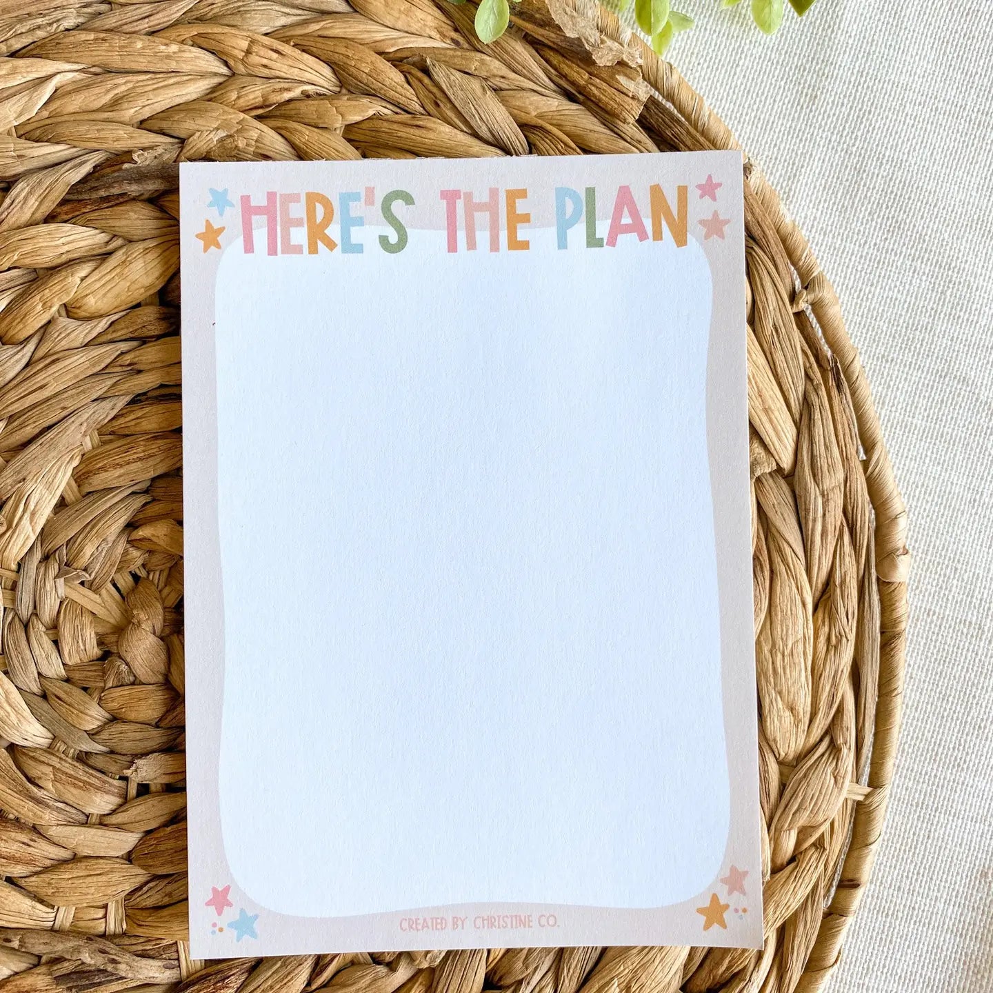 Here's the Plan Notepad