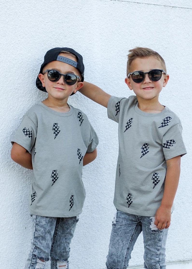 Checkered Bolt Tee | Toddler & Kids