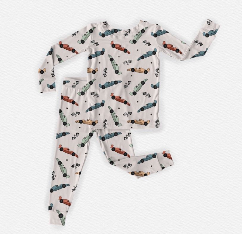 Race Car Bamboo Pajamas | Sleeper & Set | Baby & Toddler