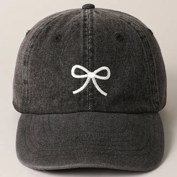 Black Bow Baseball Hat | Adult