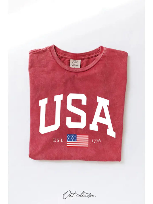 USA Est. 1776 Mineral Graphic Tee | Red | Adult