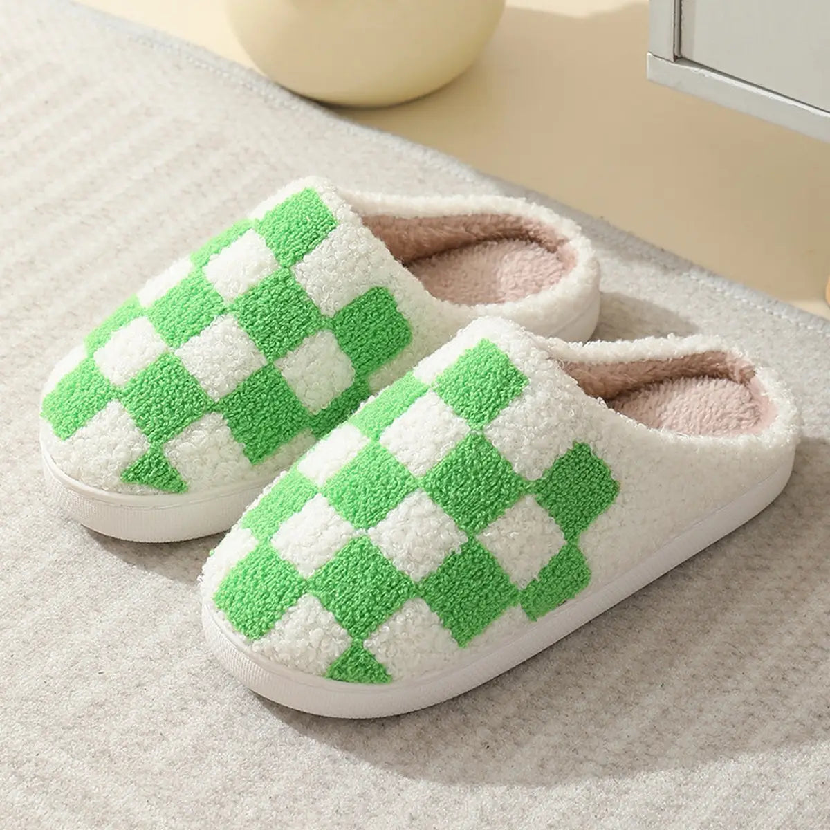 Bright Checkered Slippers