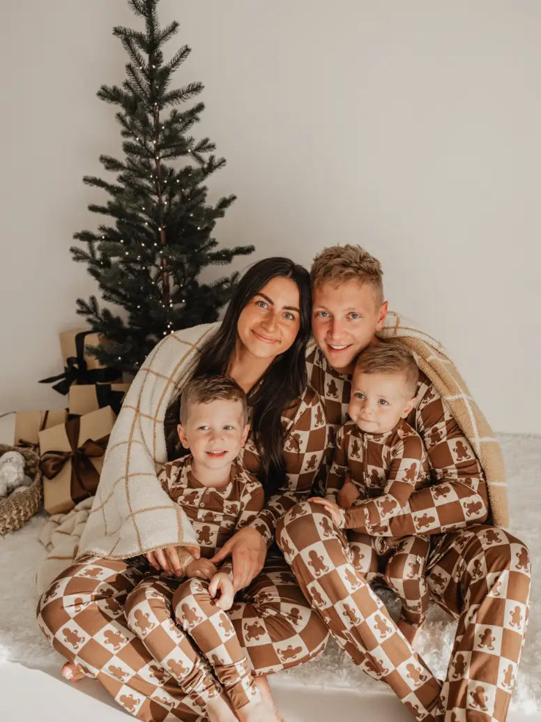 Gingerbread Check Bamboo Pajamas | Mens