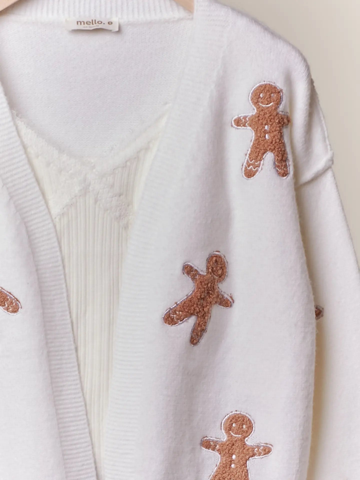 Gingerbread Man Patch Cardigan Sweater | Women