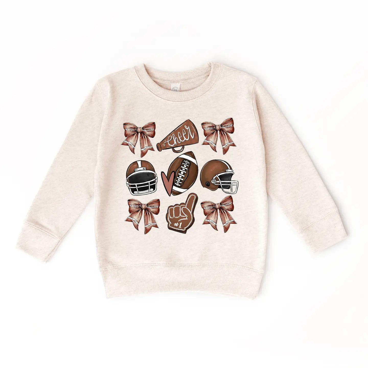 Football Season Cheer Bows Sweatshirt | Toddler & Kids