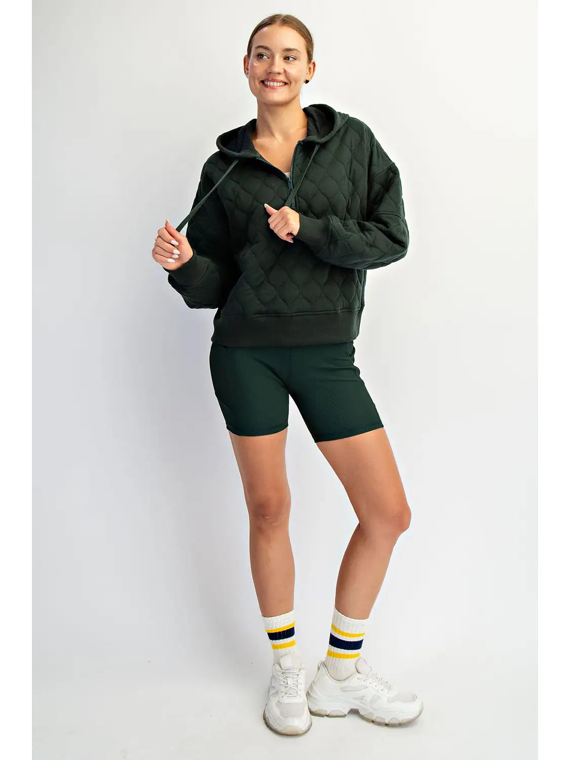 Quilted Quarter Zip Hoodie | 2 Colorways
