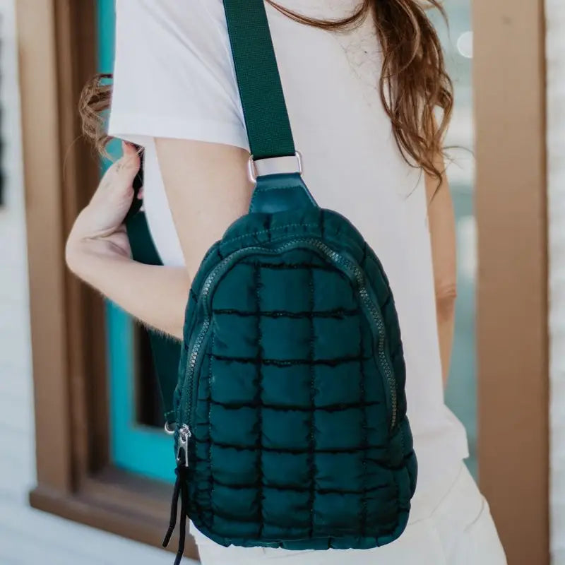 Puffer Quilted Sling Bag | Multiple Colors