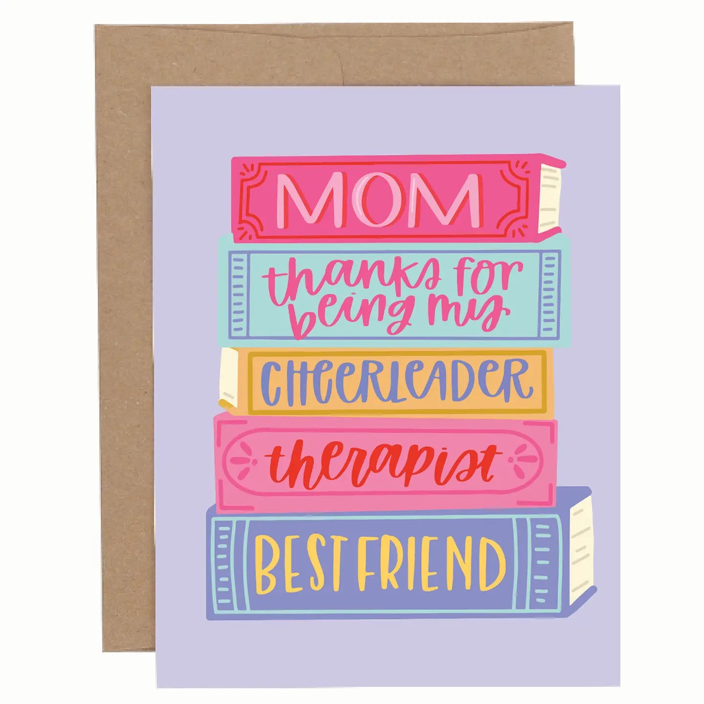 Mom Book Stack Card