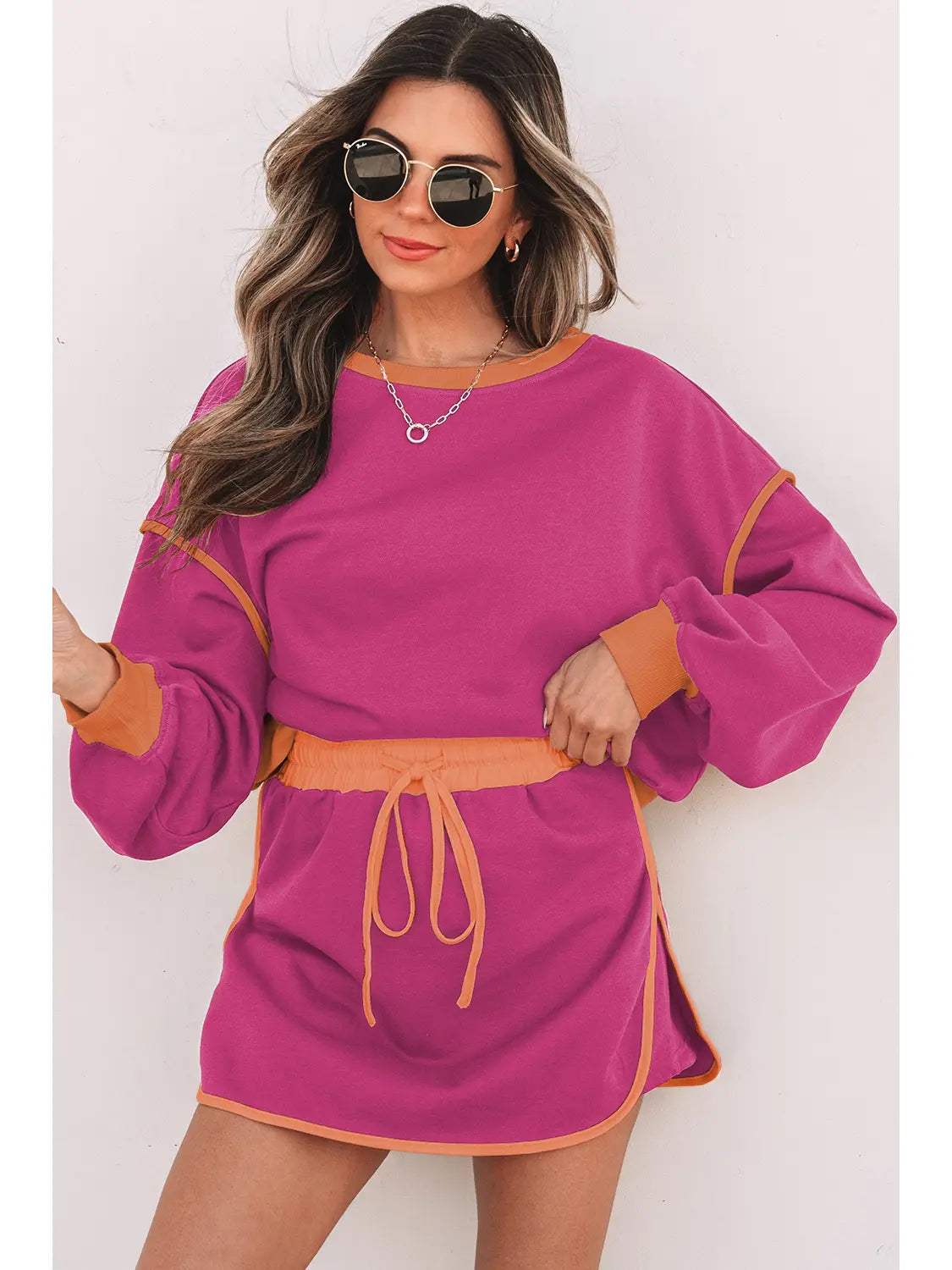 Colorblock Pullover and Skort Set