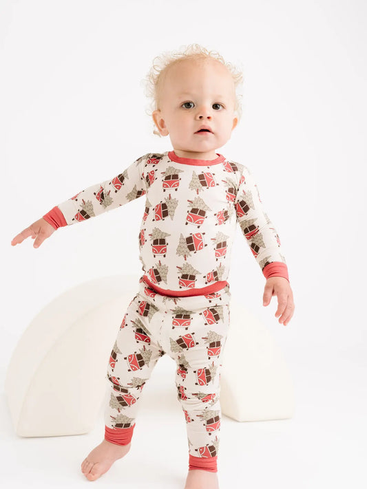 Retro Christmas Bamboo Pajama Set | Toddler