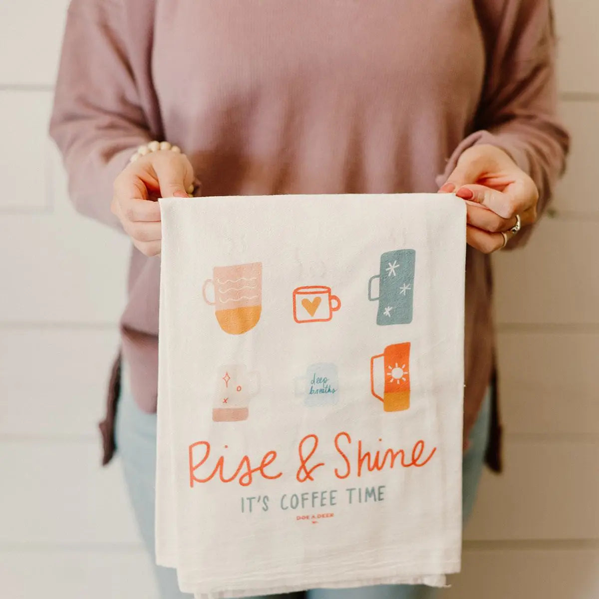 Rise & Shine It's Coffee Time Kitchen Towel