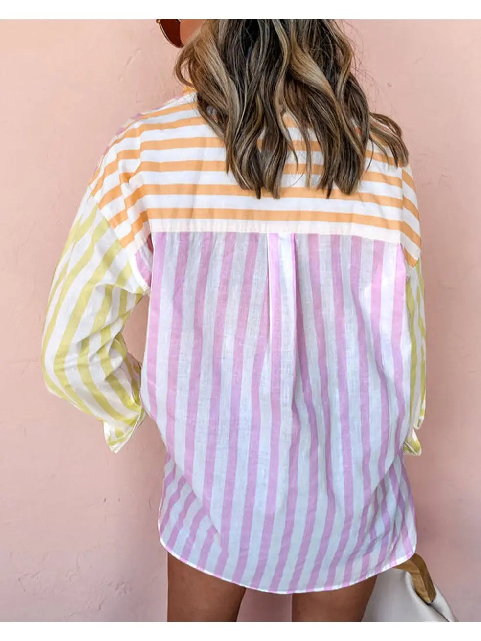 Stripe Contrast Long Sleeve Shirt