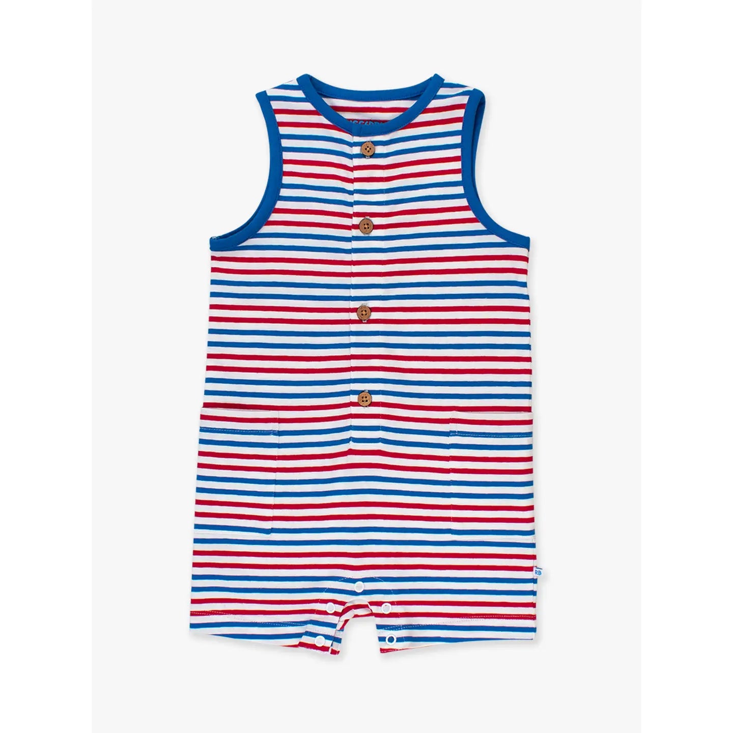 Red White & Blue Stripe Pocket Romper | Baby