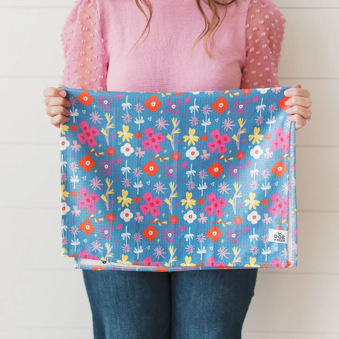 Happy Flowers Waffle Towel