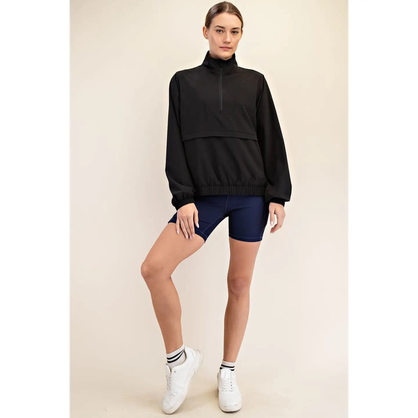 Crinkle Woven Quarter Zip Active Jacket