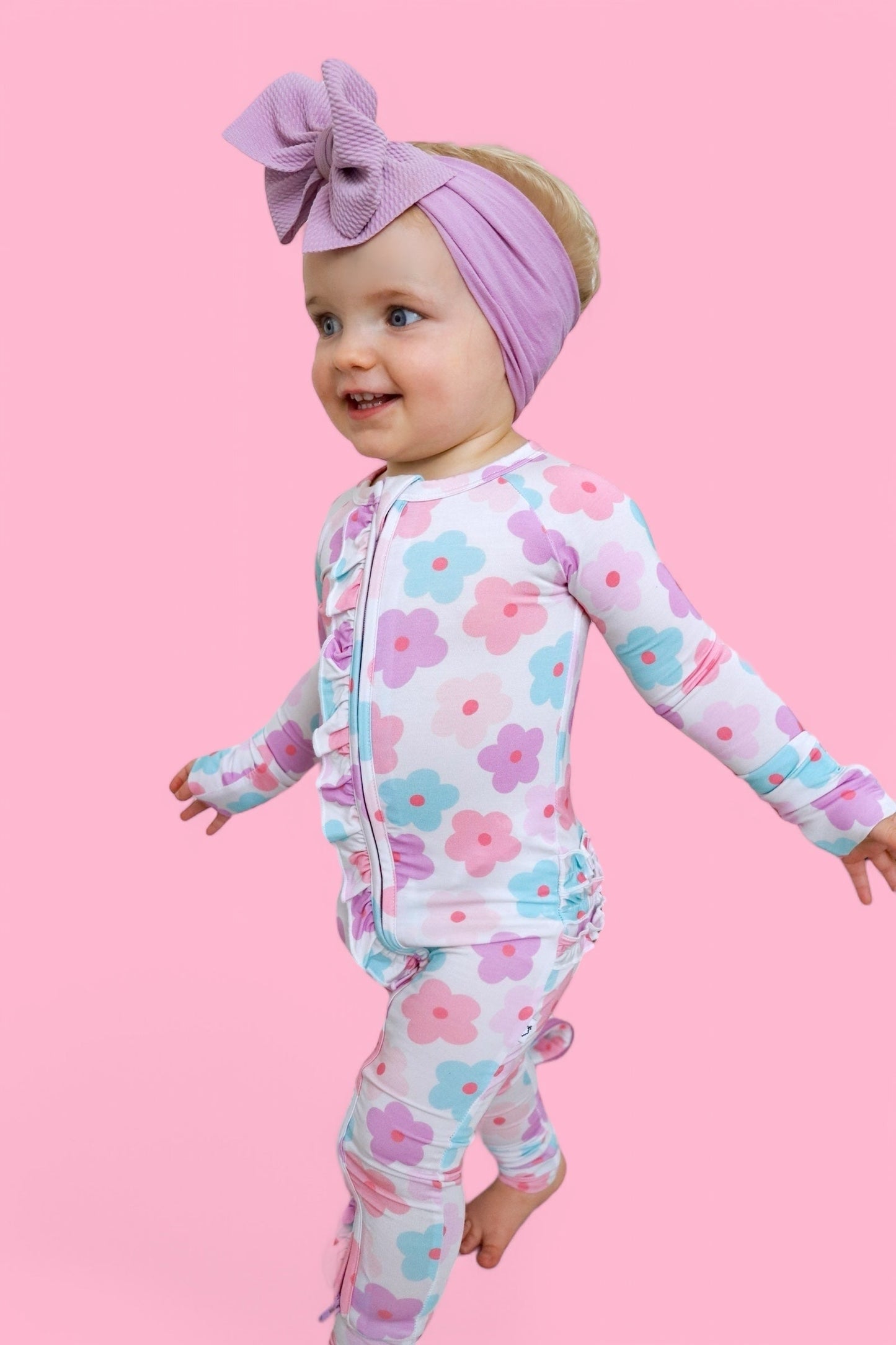 VIOLET FIELDS DREAM RUFFLE ROMPER