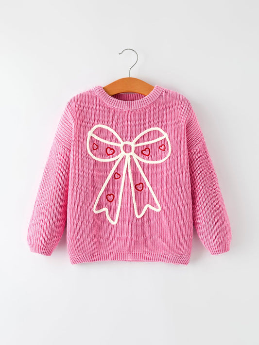 Valentine's Day Pink Baby Bow Sweater