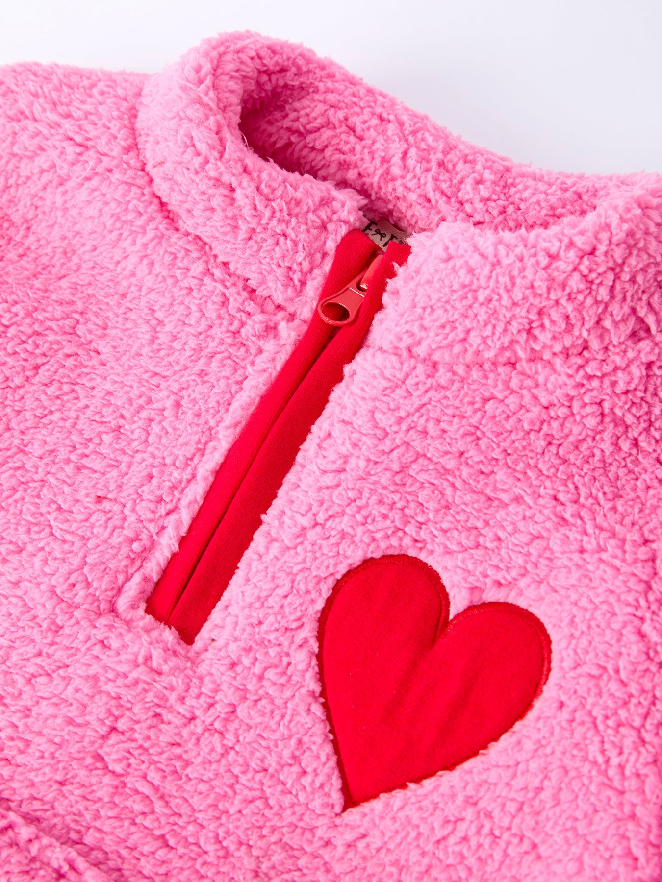 Valentine Pink Sherpa Heart Top with Red Heart Leggings and Bow Headband