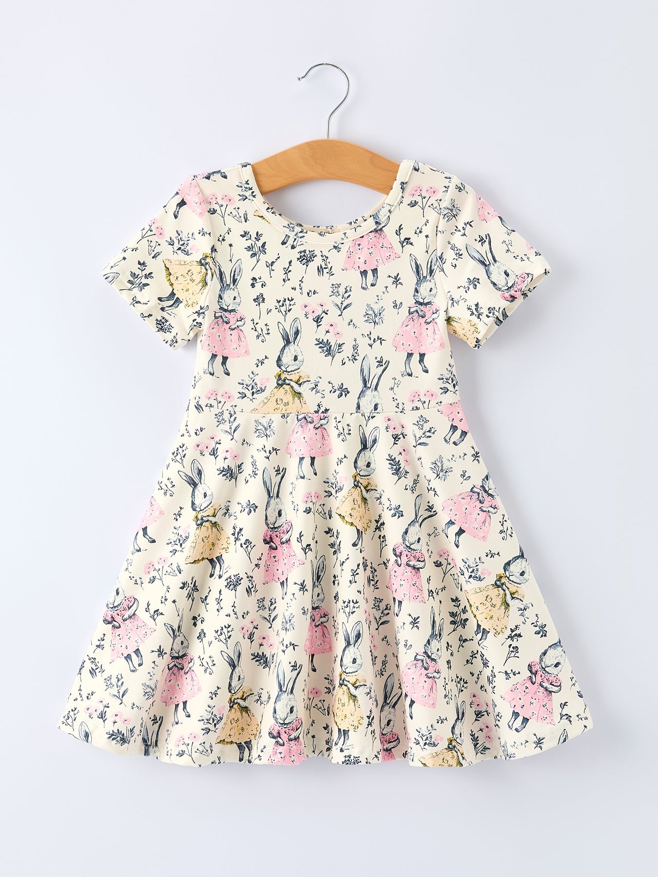 Easter Vintage Bunny Girls Twirl Dress