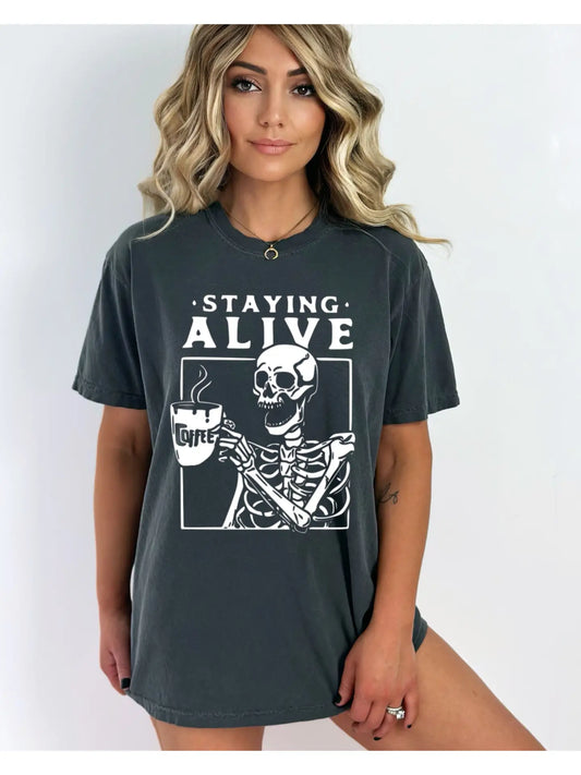 Staying Alive Skeleton Tee