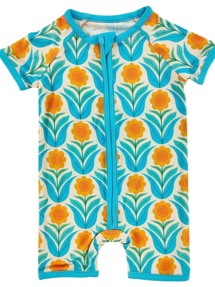 Scandinavian Flower Bamboo Romper | Baby