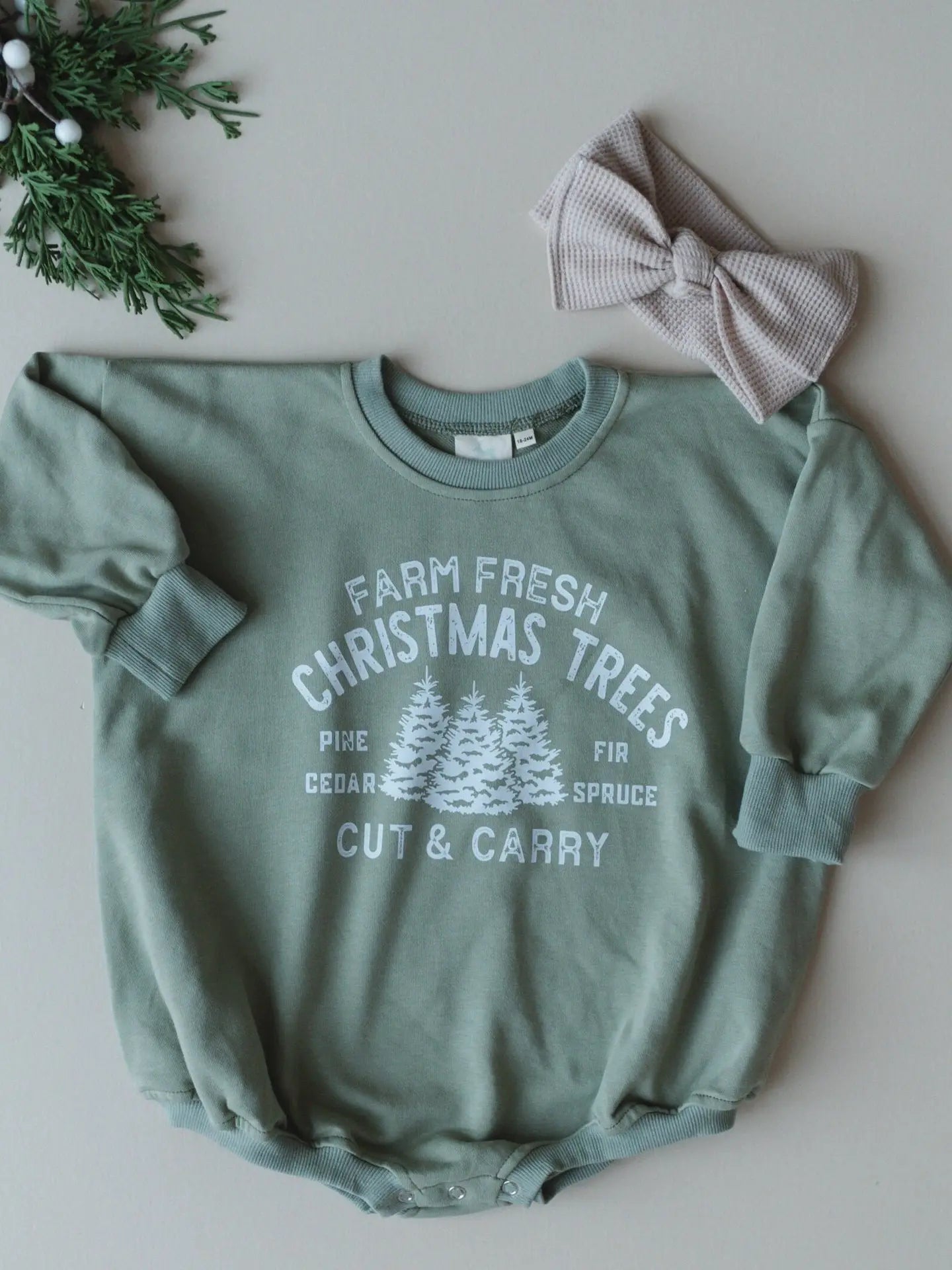 Farm Fresh Christmas Trees Bubble Romper