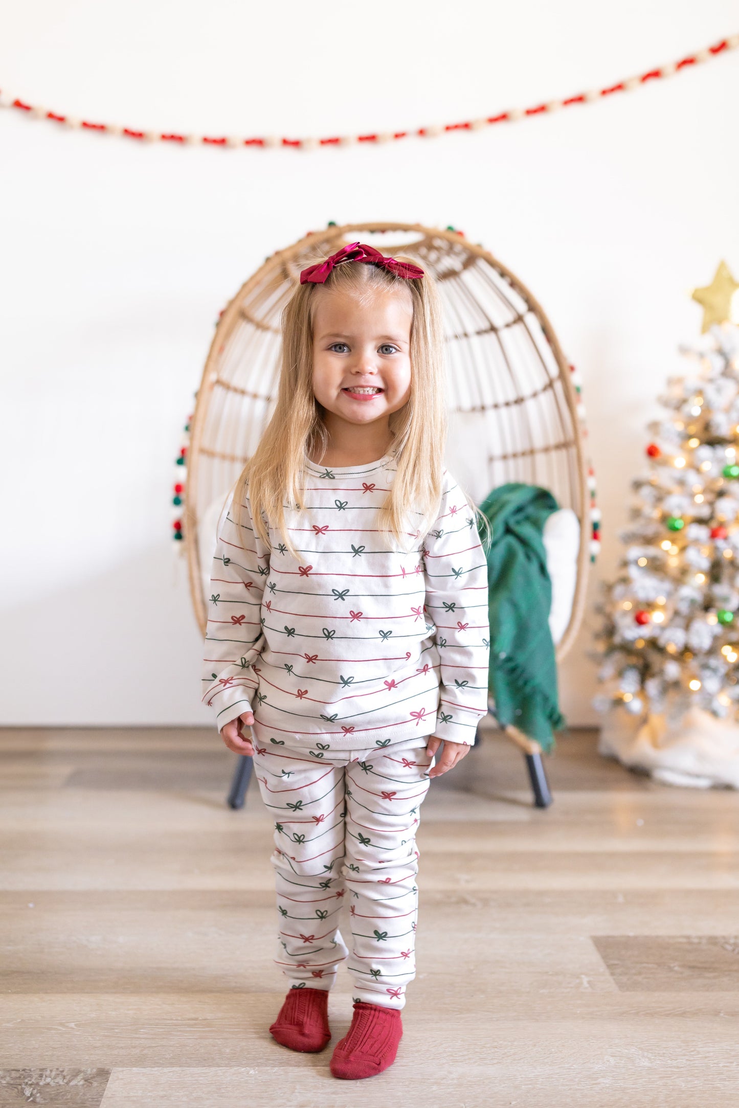Tied with a Bow Christmas Organic Cotton Set | Baby, Toddler, Kids