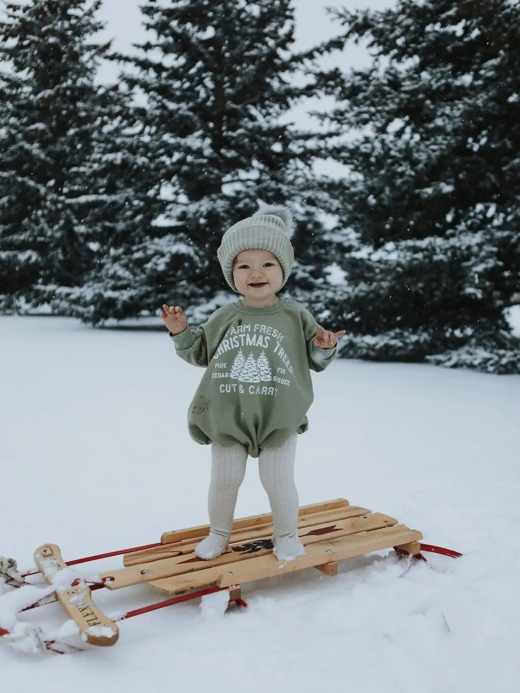 Farm Fresh Christmas Trees Bubble Romper