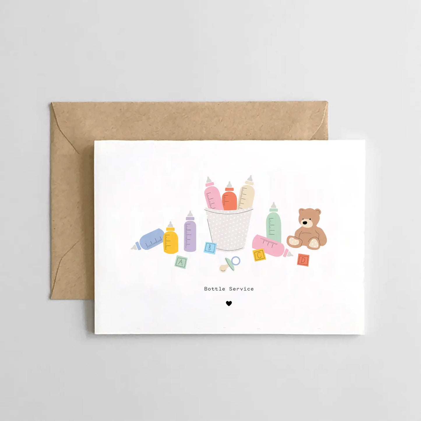 Bottle Service (New Baby) - Greeting Card