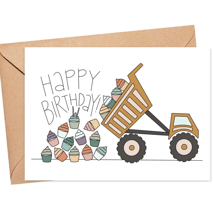 Happy Birthday Dump Truck | Toddler Boy Greeting Card