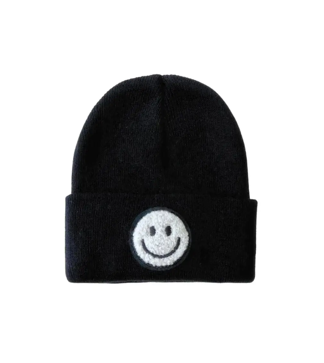Black Smiley Beanie | Baby & Toddler