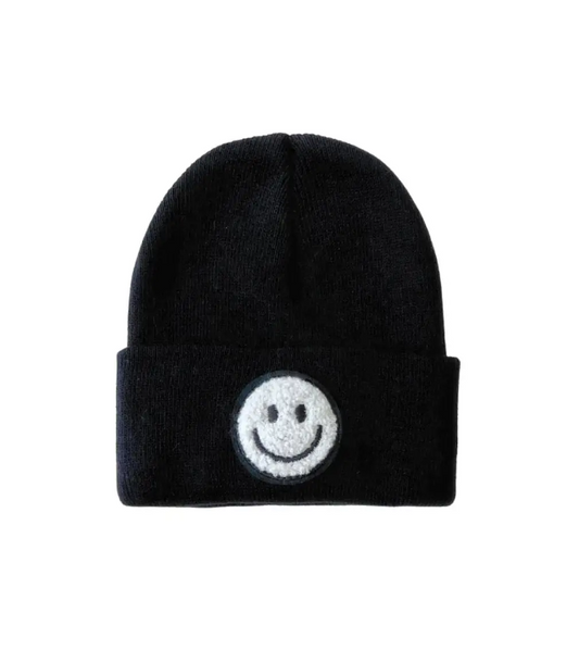 Black Smiley Beanie | Toddler