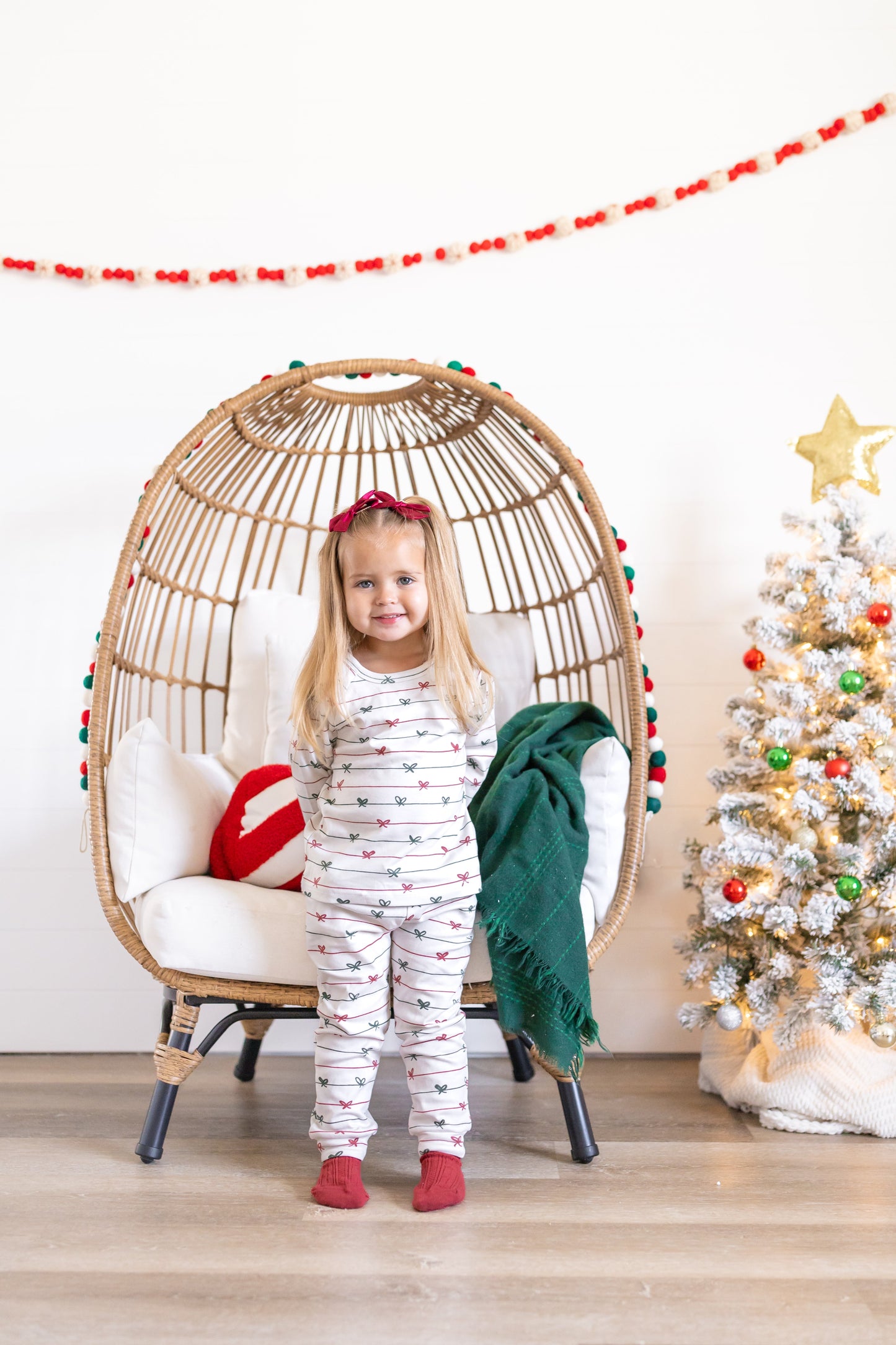 Tied with a Bow Christmas Organic Cotton Set | Baby, Toddler, Kids