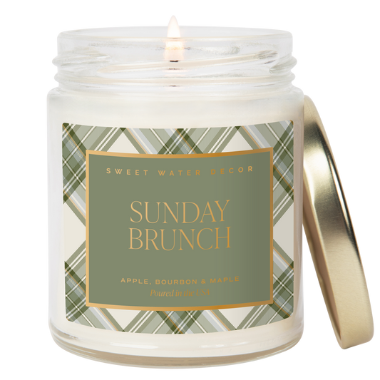 Sunday Brunch Soy Candle - Clear Patterned Jar - 9 oz