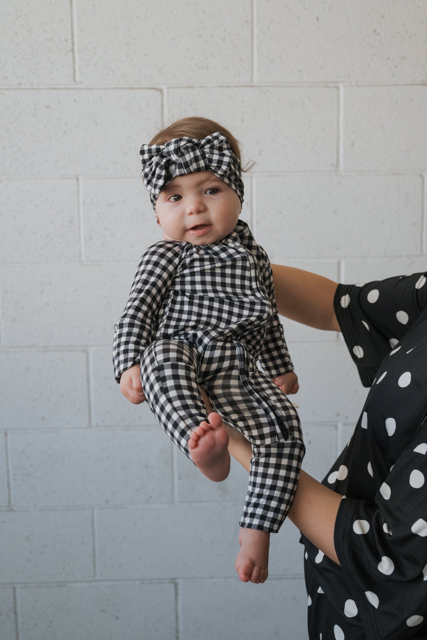 Bamboo Head Wrap | Black Gingham