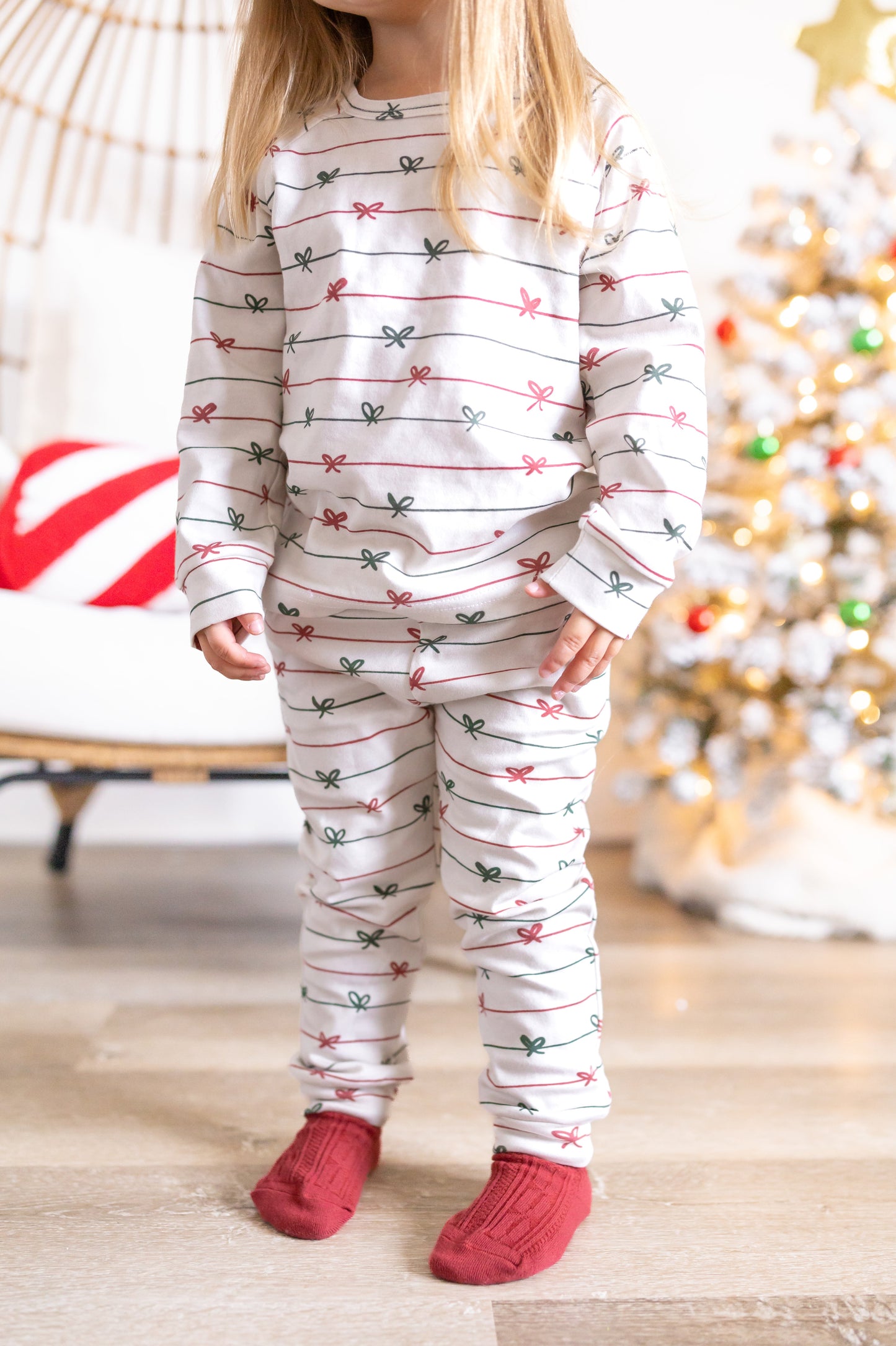 Tied with a Bow Christmas Organic Cotton Set | Baby, Toddler, Kids