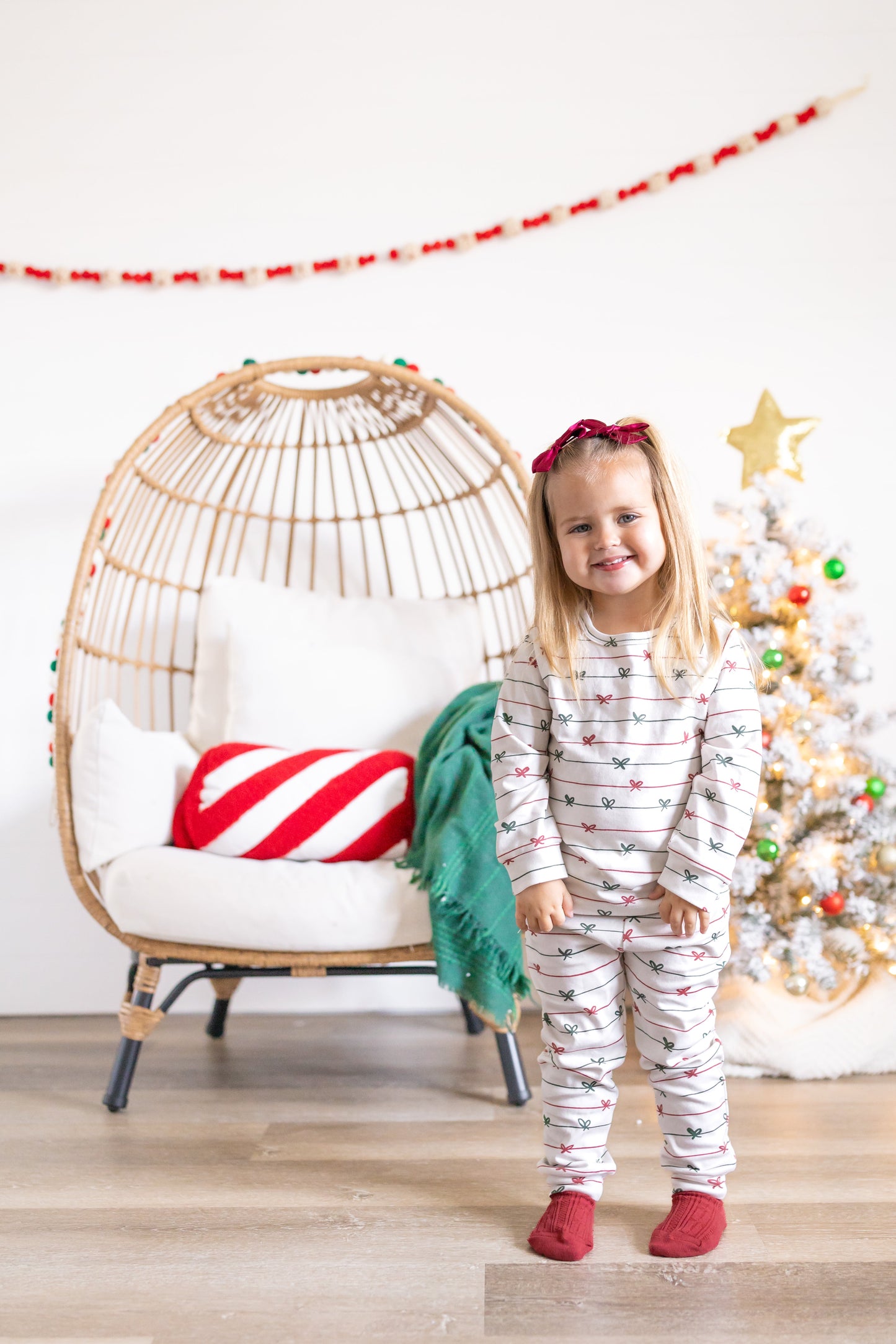 Tied with a Bow Christmas Organic Cotton Set | Baby, Toddler, Kids