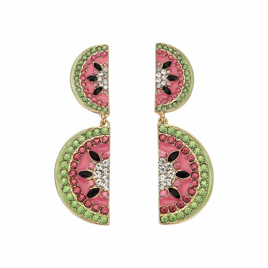 Watermelon Rhinestone Earrings