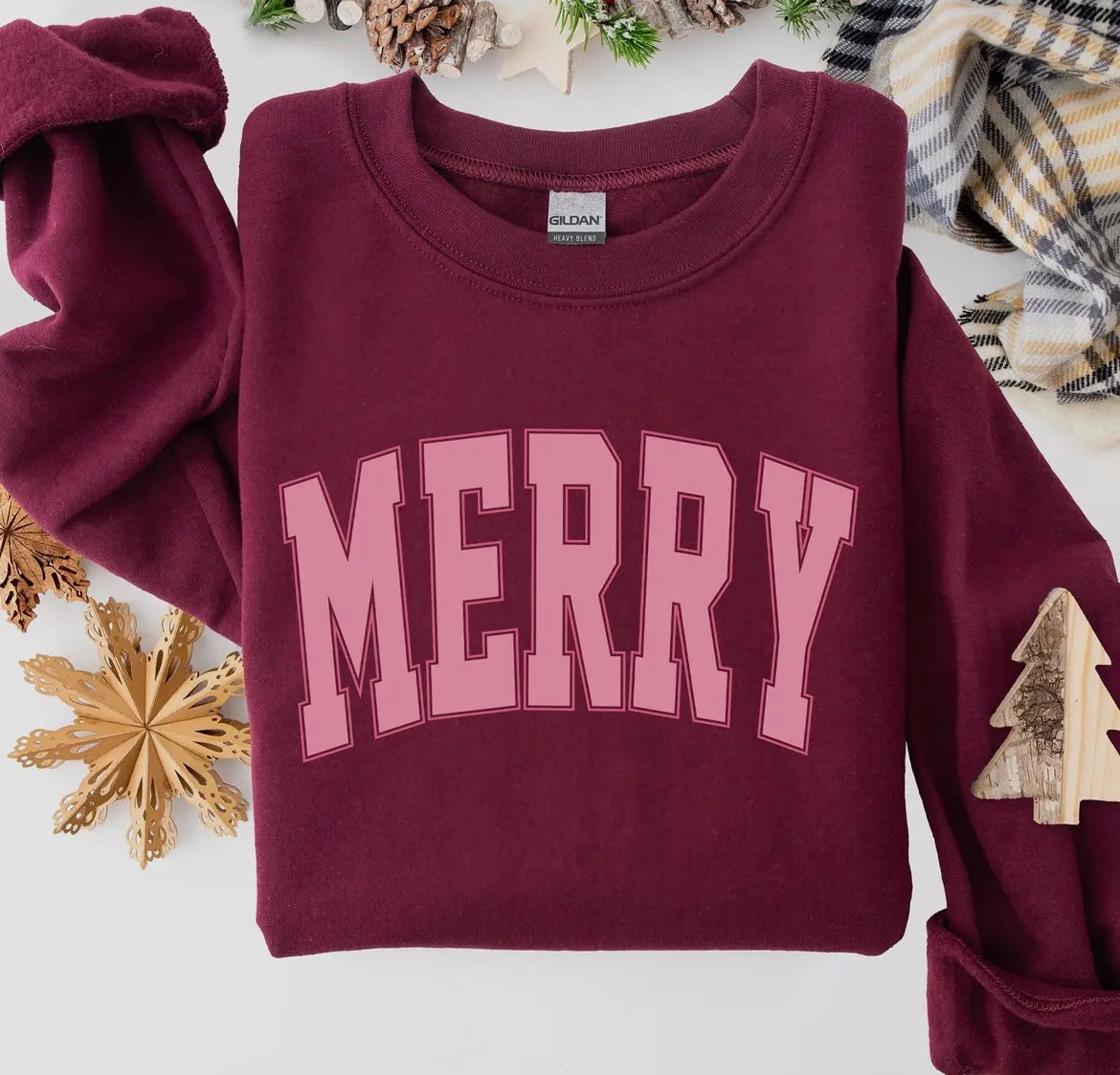 Burgundy Merry Sweatshirt