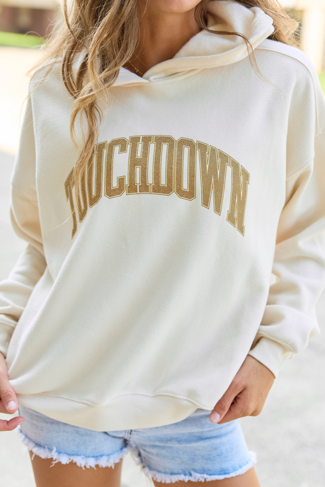 Touchdown Block Cream Graphic Hoodie