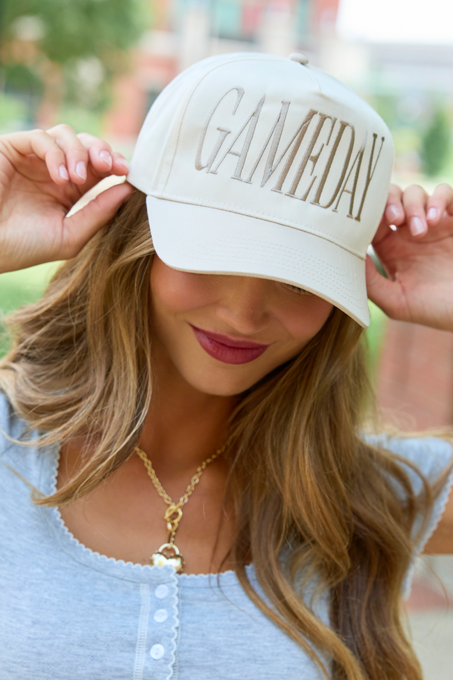 It's Gameday Khaki Embroidered Trucker Hat