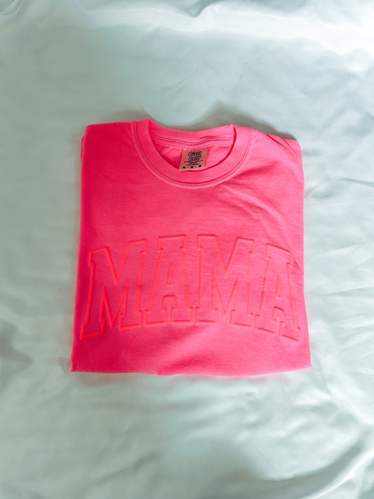 Mama Puff Tee | Neon Pink