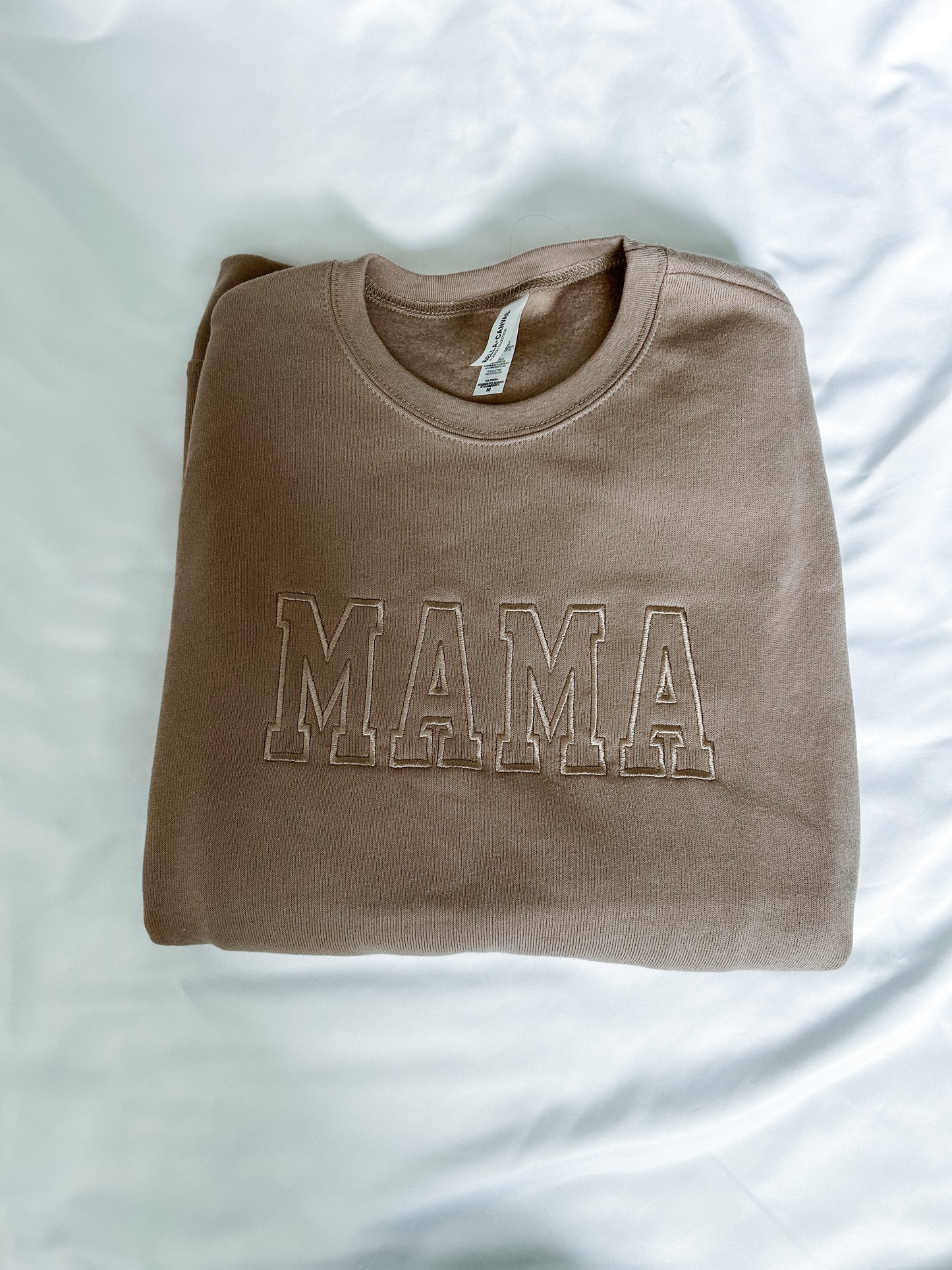 Mama Embroidered Crewneck | Tan