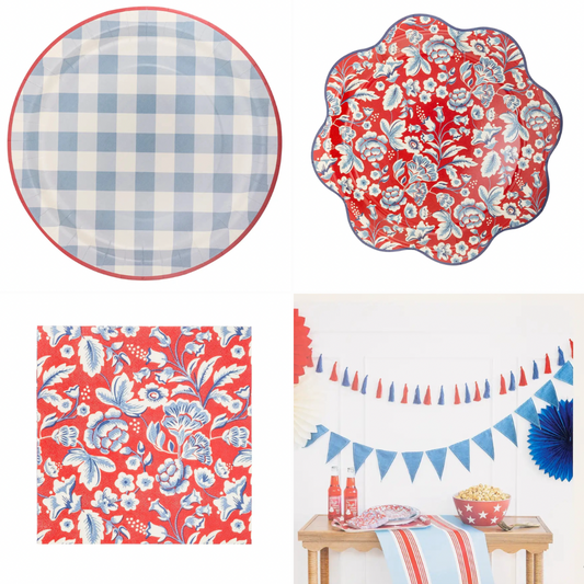 BUNDLE: Red, White and Chambray Party Supplies