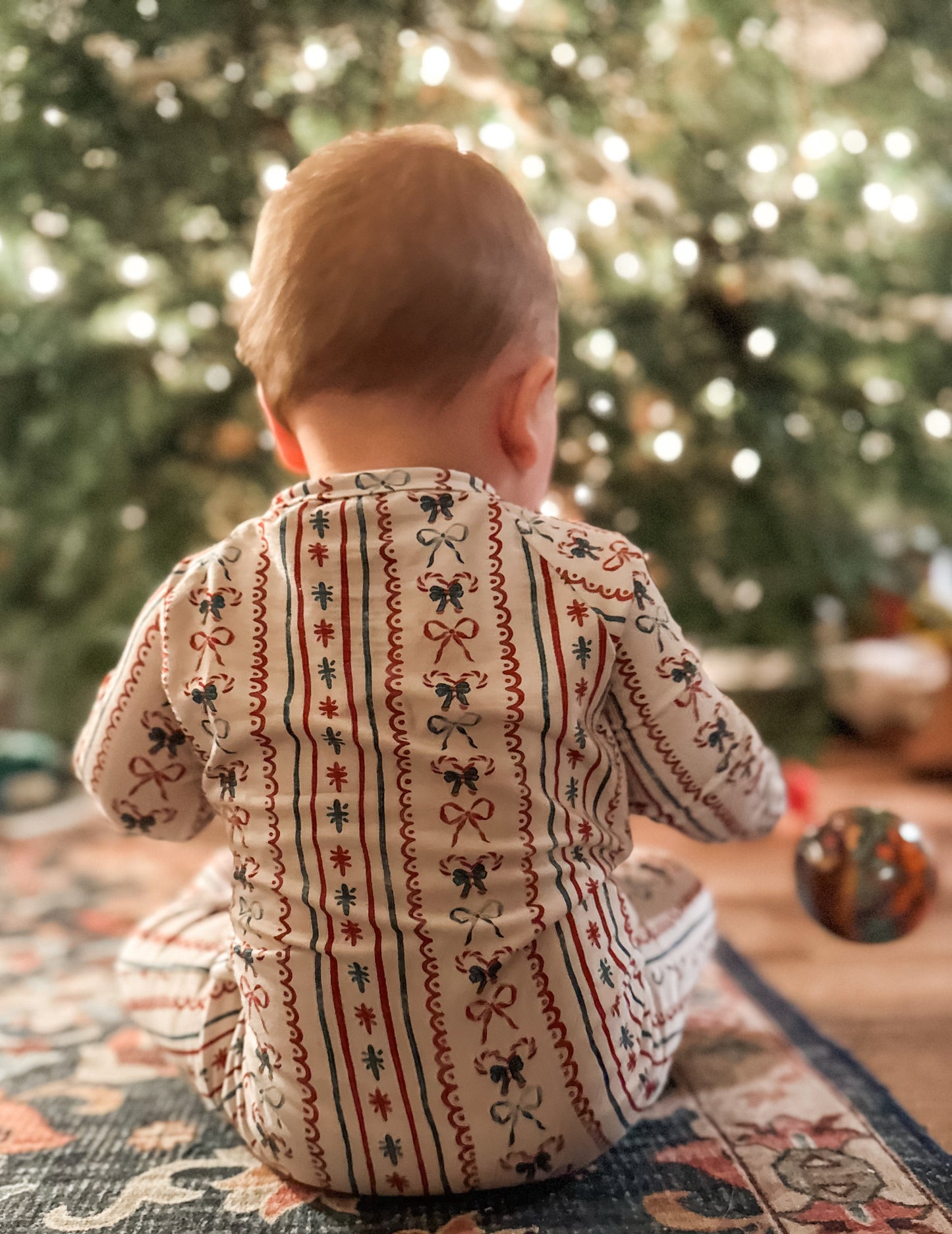 Candy Cane Bows Bamboo Christmas Pajamas Sleeper